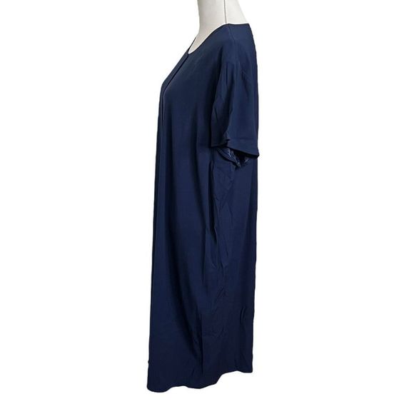Universal Standard T Shirt Dress Blue Women’s 22-24 Midi Draped Short Sleeves - Picture 6 of 9